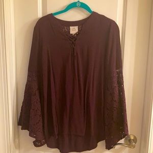 Wine long sleeved top